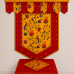 Premium Paithani Ganpati Decoration Set | Toran Backdrop Chaurang Cover