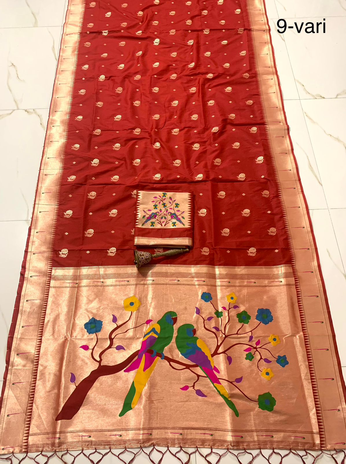 Bridal Nauvari Paithani Saree | Pure Kanchivaram Silk | Original Zari Peacock Design