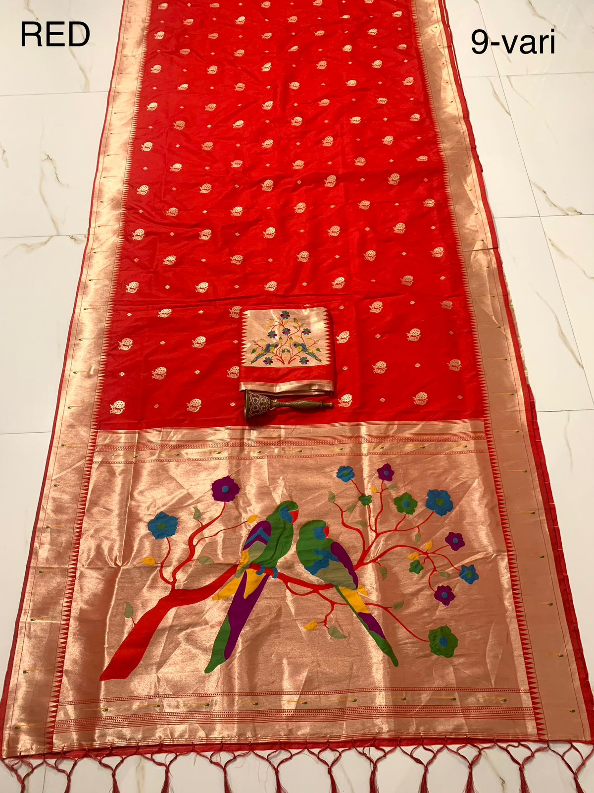 Bridal Nauvari Paithani Saree | Pure Kanchivaram Silk | Original Zari Peacock Design