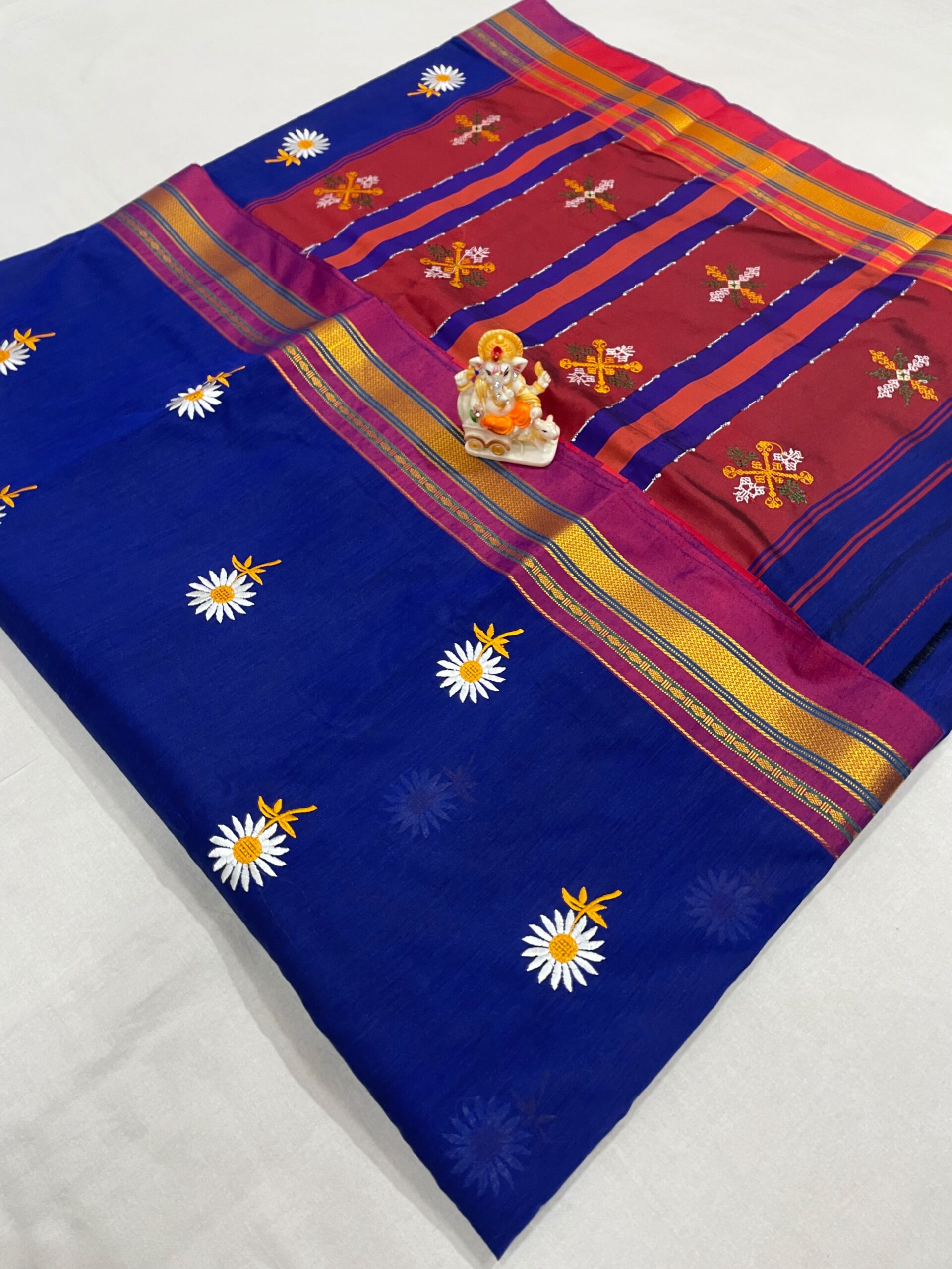 Elegant Sunflower Cotton Acrylic Saree – Rugved Collection