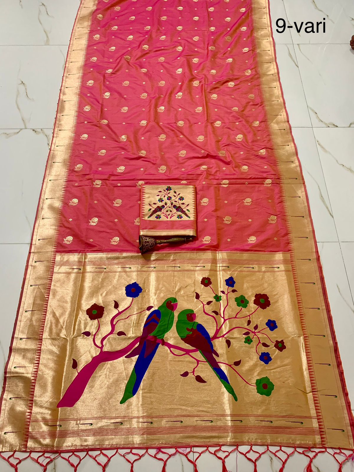 Bridal Nauvari Paithani Saree | Pure Kanchivaram Silk | Original Zari Peacock Design