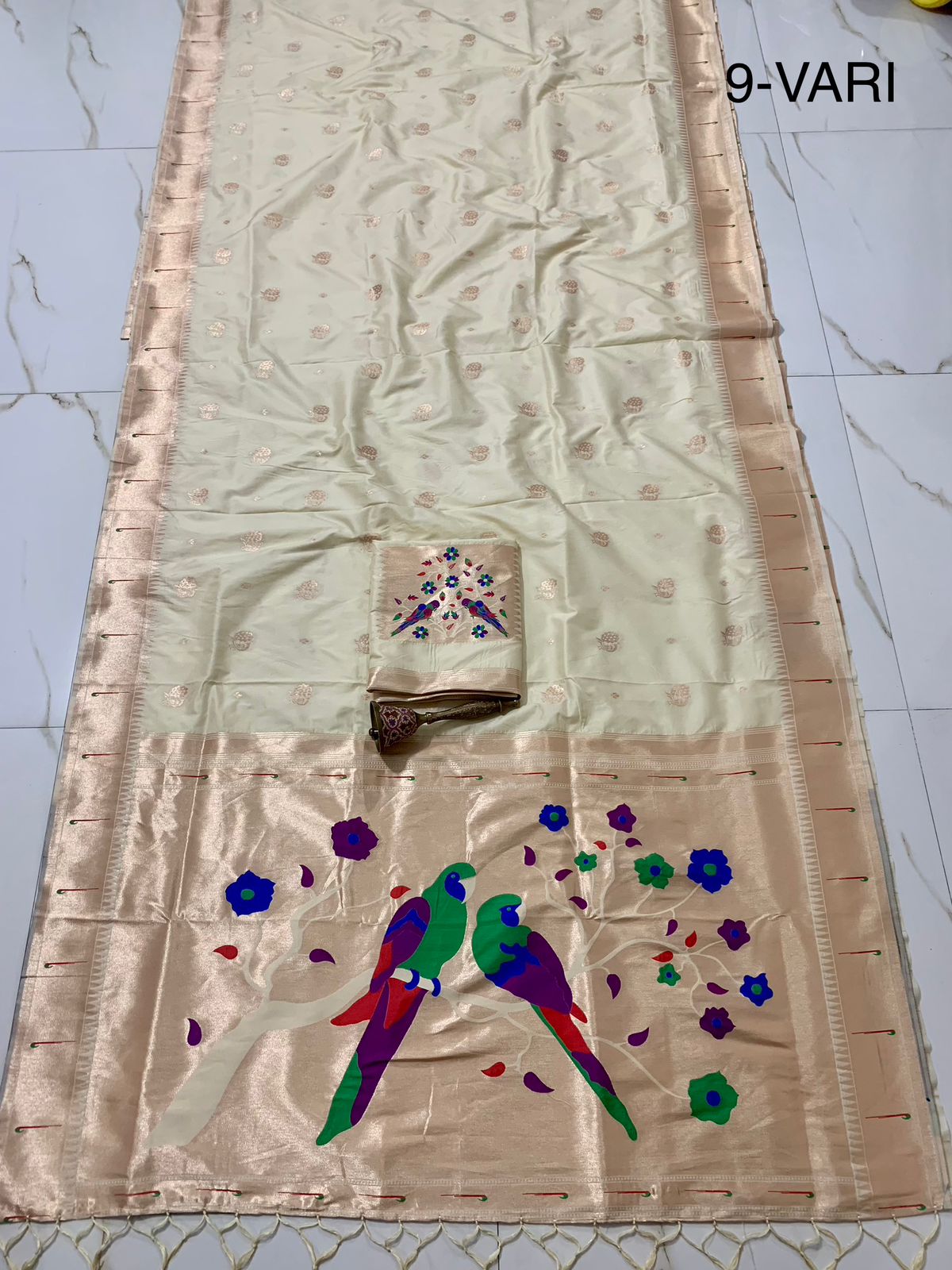 Bridal Nauvari Paithani Saree | Pure Kanchivaram Silk | Original Zari Peacock Design