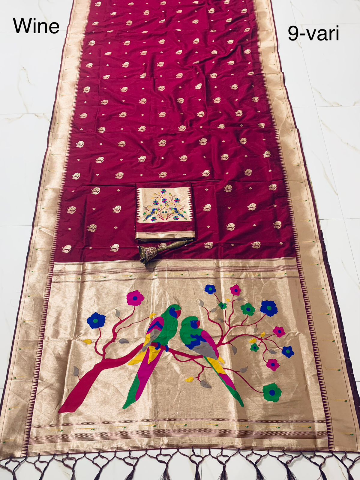 Bridal Nauvari Paithani Saree | Pure Kanchivaram Silk | Original Zari Peacock Design