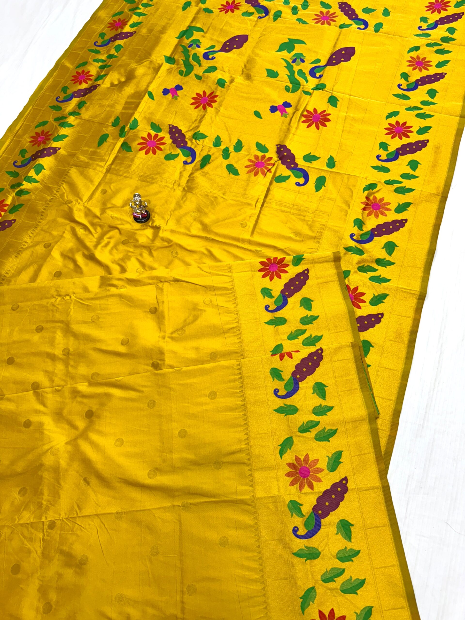 Yellow_01 Radha Rani Brocade Paithani Soft Silk Blouse