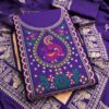 Elegant Paithani Style Unstitched Dress Material