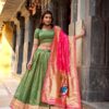 Green Elegant Paithani Lehenga Choli for Weddings