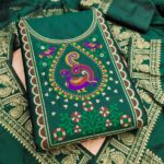 Elegant Paithani Style Unstitched Dress Material