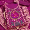 Elegant Paithani Style Unstitched Dress Material