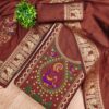 Elegant Paithani Style Unstitched Dress Material