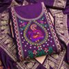 Elegant Paithani Style Unstitched Dress Material