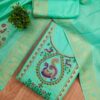 Elegant Paithani Style Unstitched Dress Material