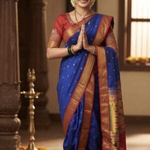 Elegant Semi Pallu Traditional 9 Vaar Paithani