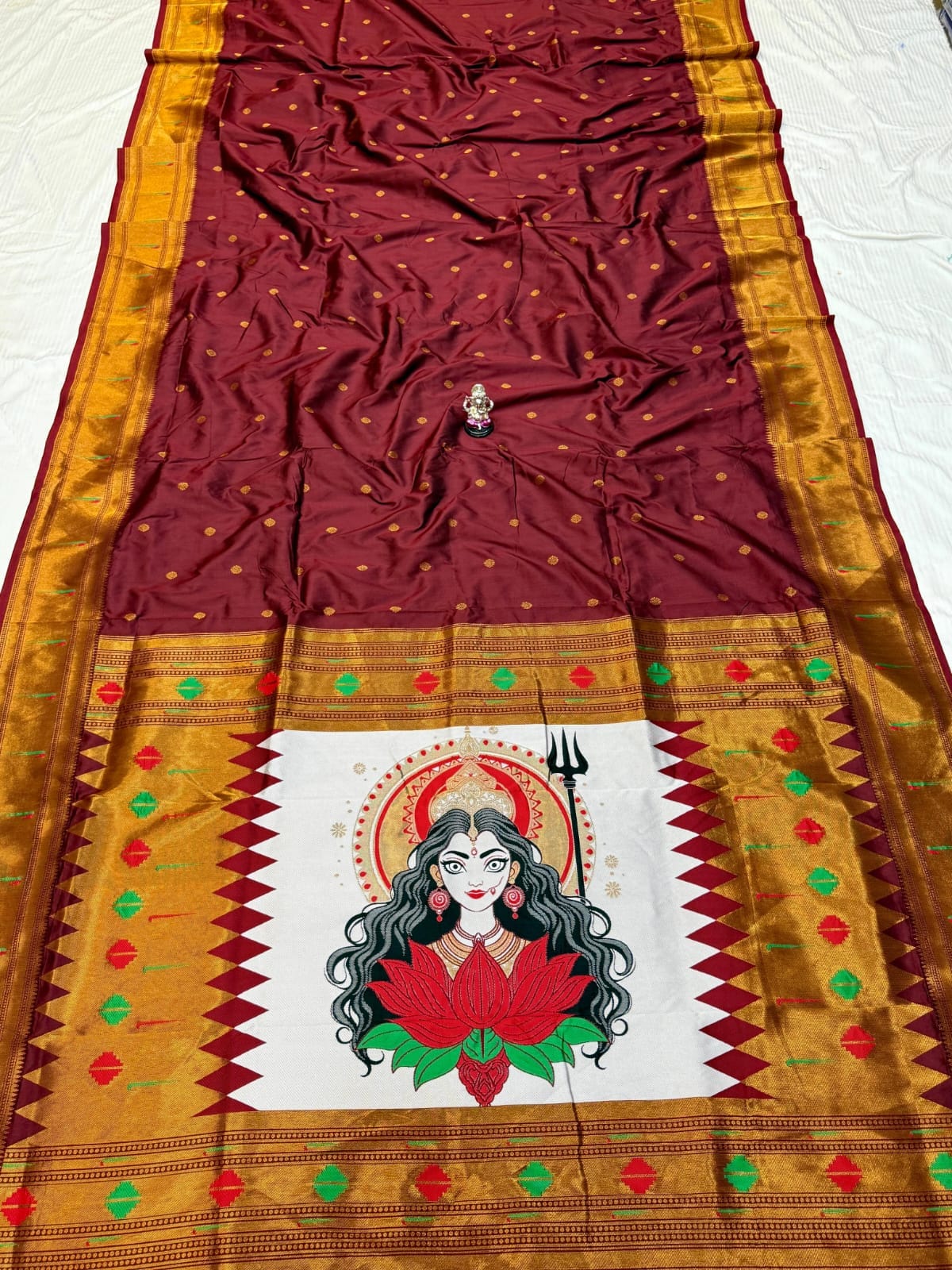 Navratri Special Adi Shakti Paithani by Rugved Collection
