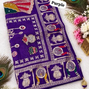 Elegant Dola Viscose Meena Saree for Karwachauth