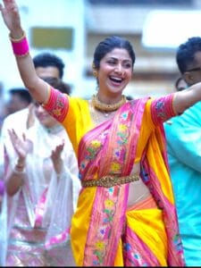 Shilpa Shetty Paithani Saree in soft Pethani silk with Meenakari pallu