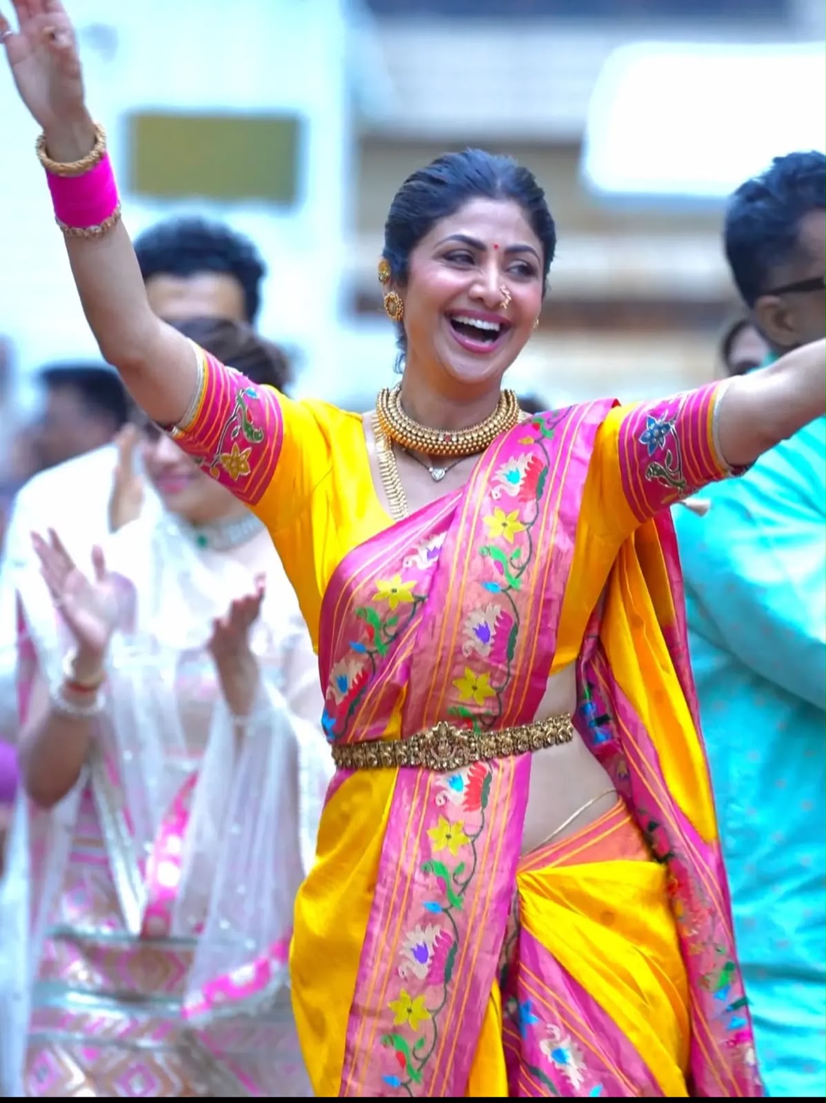 Shilpa Shetty Paithani Saree in soft Pethani silk with Meenakari pallu