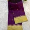 Half Silk Irkal Paithani Saree in elegant purple with zari work.