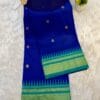Half Silk Irkal Paithani Saree for Women in blue with elegant drapes.