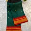 Half Silk Irkal Paithani Saree for Women in elegant green with zari work.