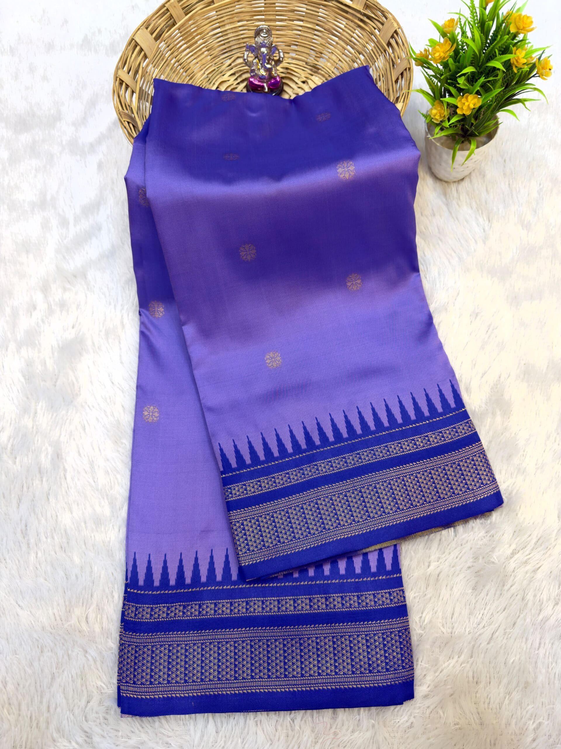 Half Silk Irkal Paithani Saree in elegant purple drapes.