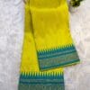 Half Silk Irkal Paithani Saree in vibrant yellow with intricate zari work.