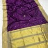 Half Silk Irkal Paithani Saree in elegant purple with zari work.