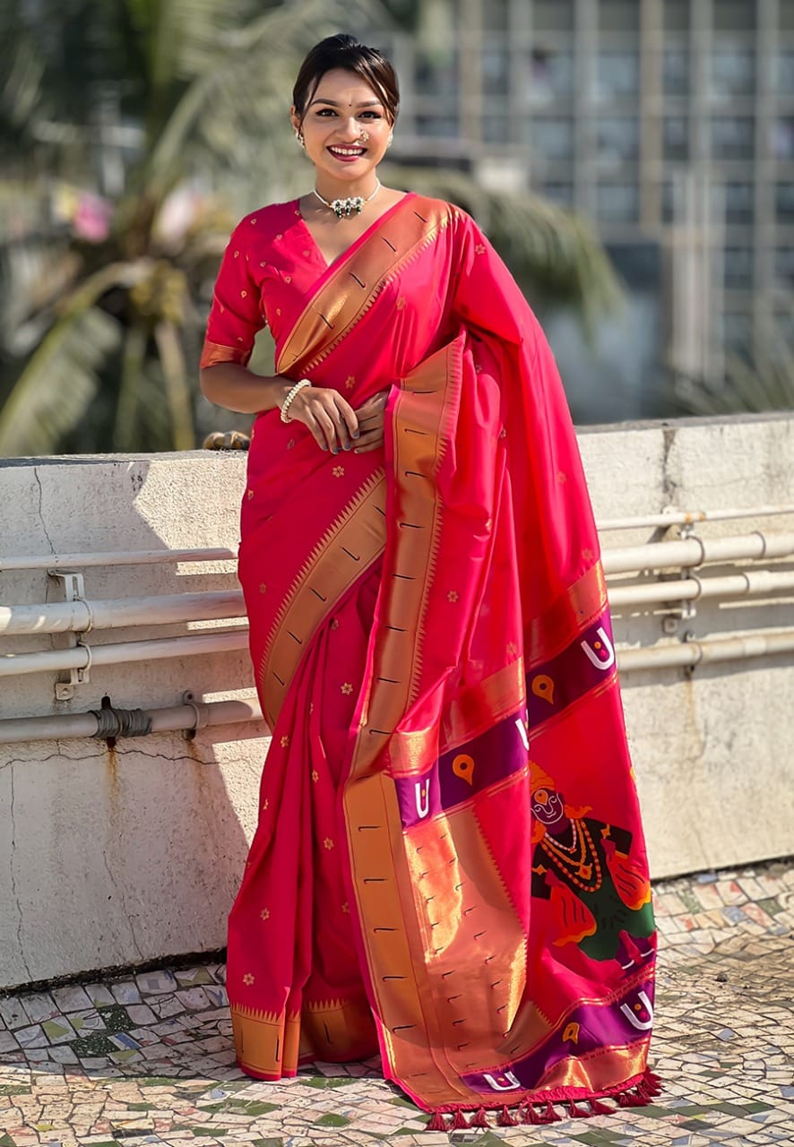 Vitthala Paithani Saree for Women - 8 Trendy Colors - Image 8