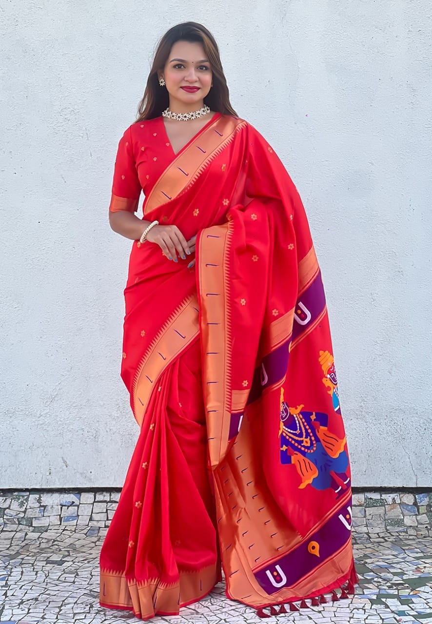 Vitthala Paithani Saree for Women - 8 Trendy Colors - Image 2
